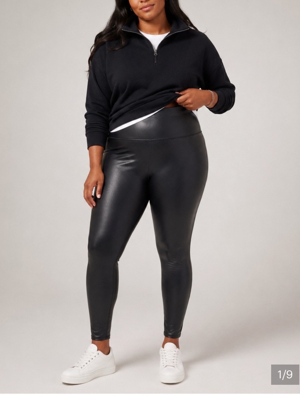 Spanx Faux Leather Black Leggings Womens 3X TALL
